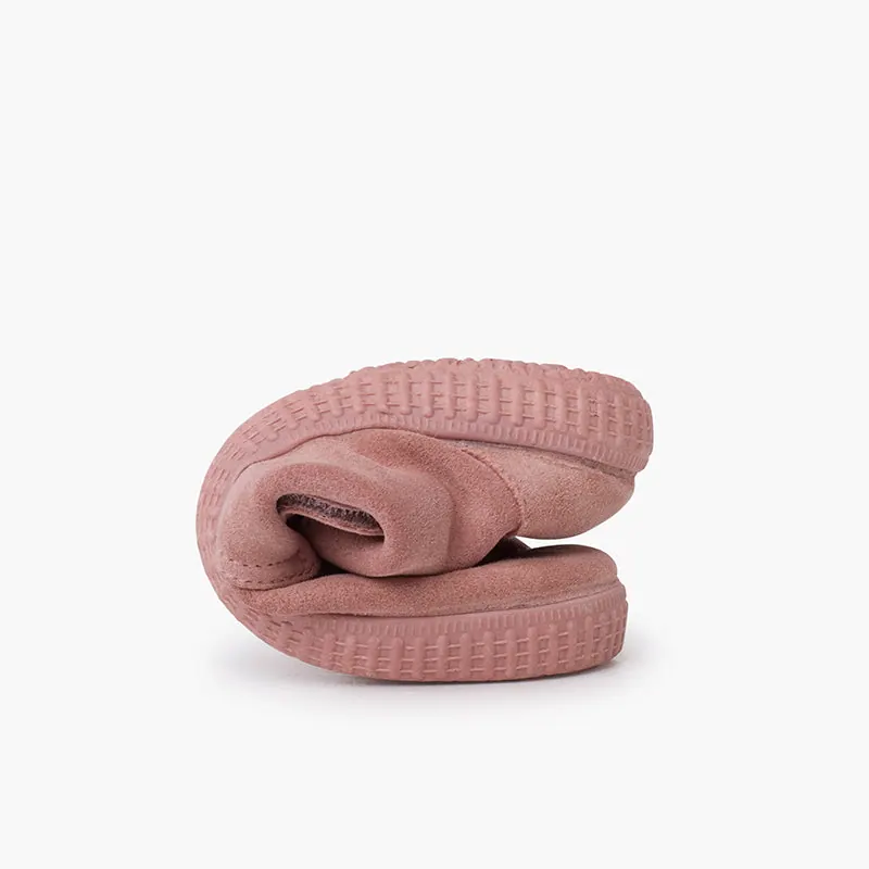 Furry ankle boots rose 7