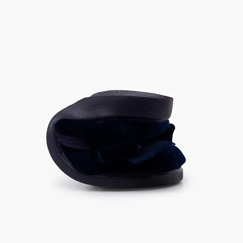 Bottines velour noeud bleu 7