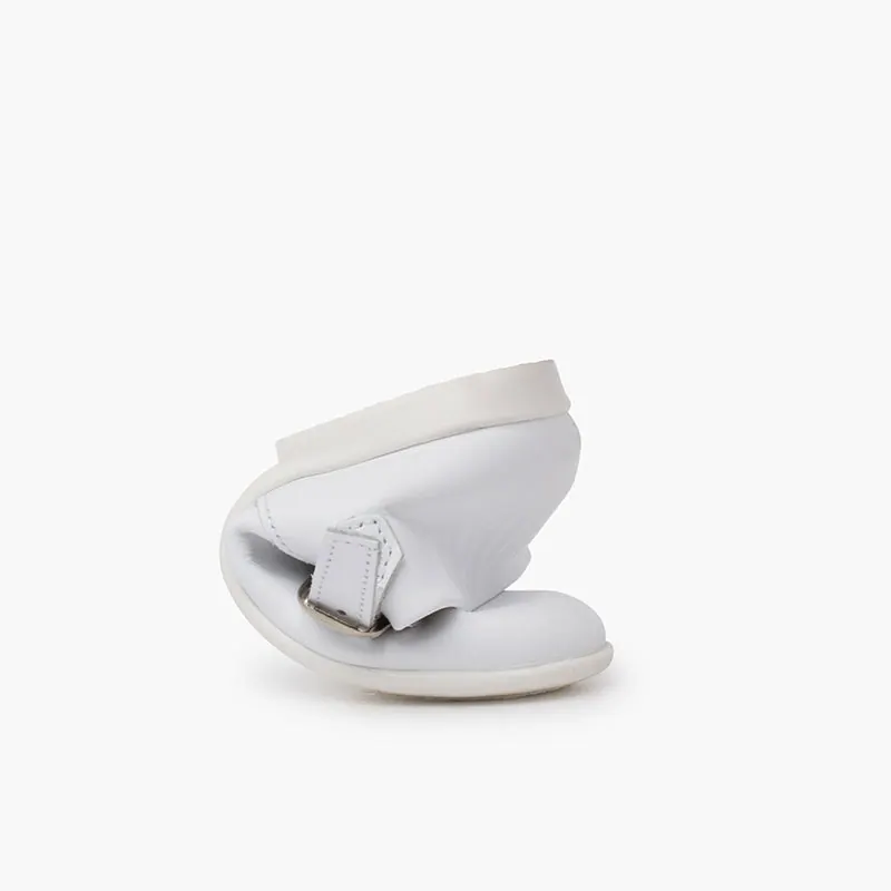 Ballerines filles a boucle en cuir blanc 7