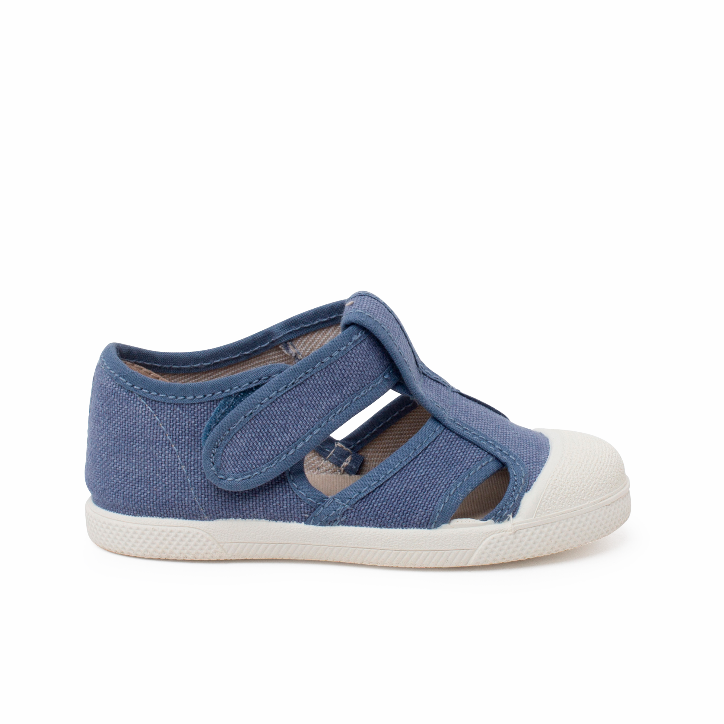 Sandales en toile bleu denim