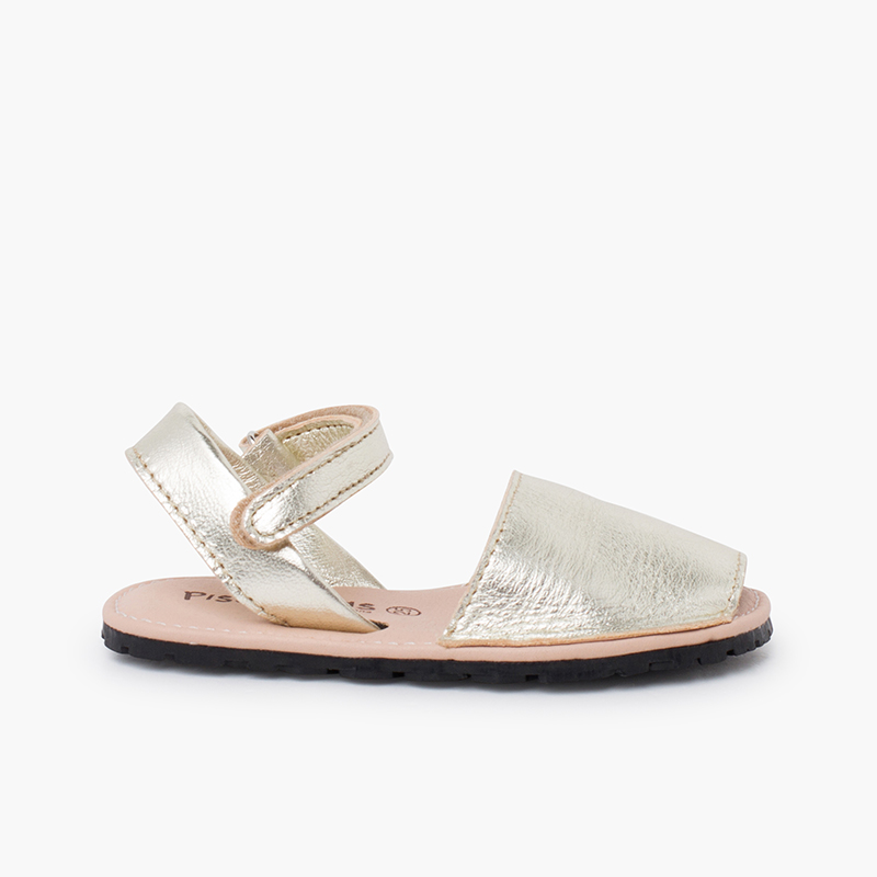 Sandales minorquines cuir or