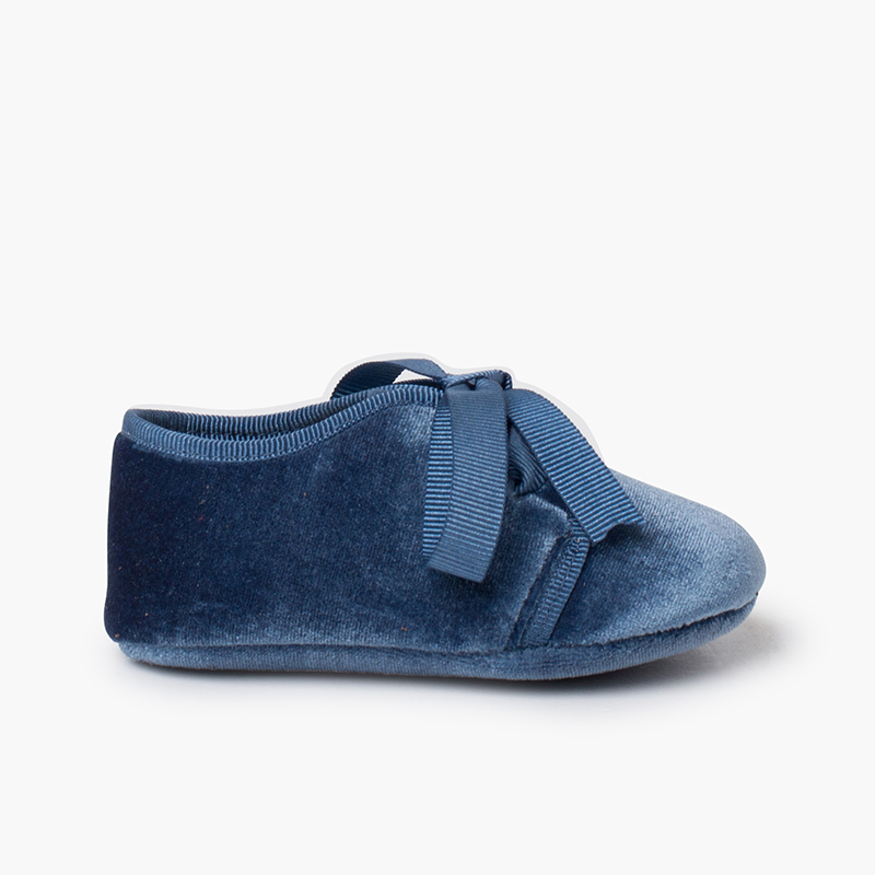 Chaussons velours bleu de France