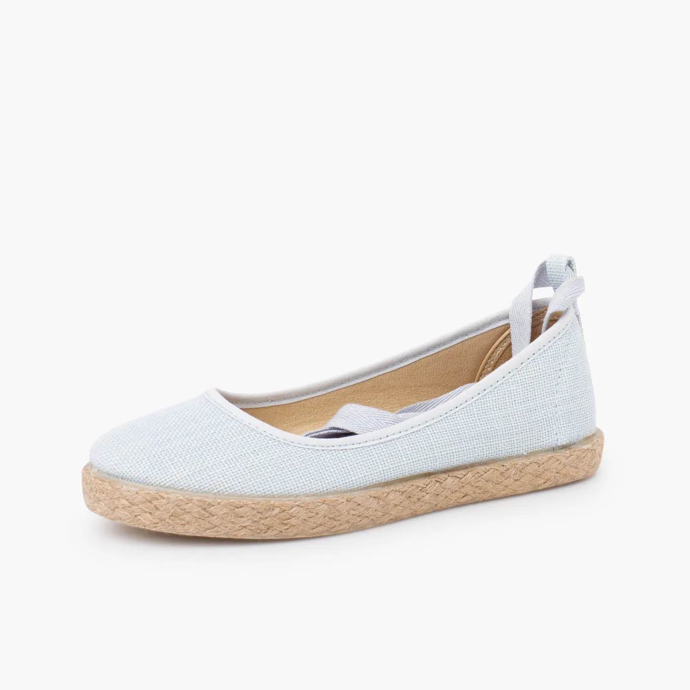 Ballerines en lin bleu ciel 2