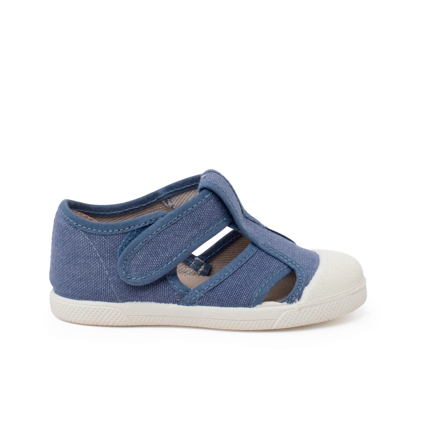 Sandales en toile bleu denim