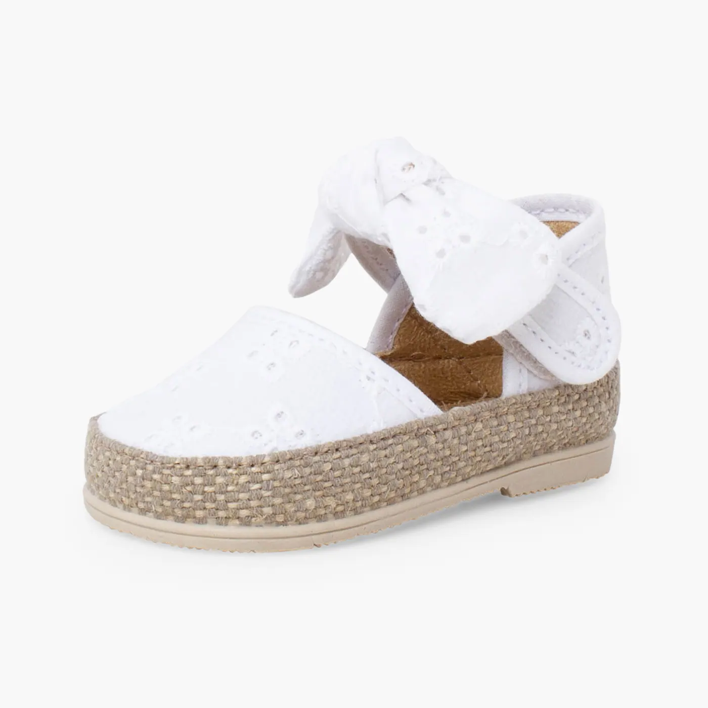 Ballerines brodées blanc 2