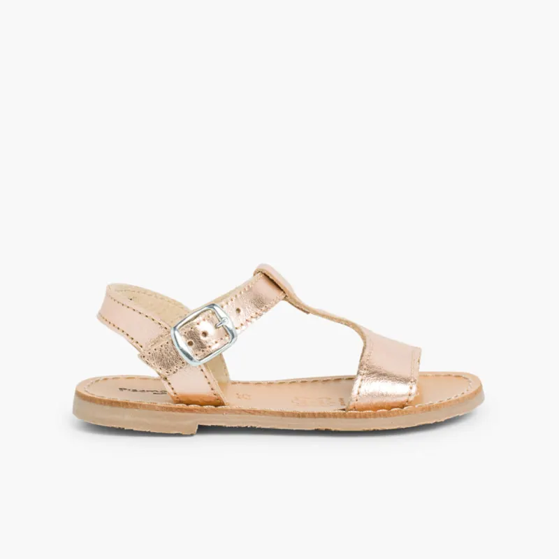 Sandales cuir bronze