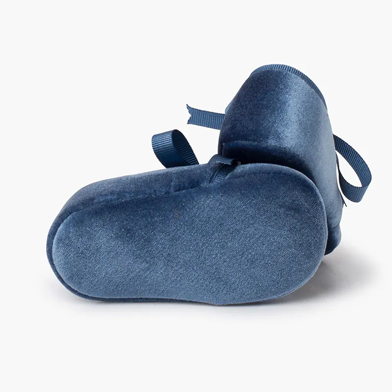 Chaussons velours bleu de France 3