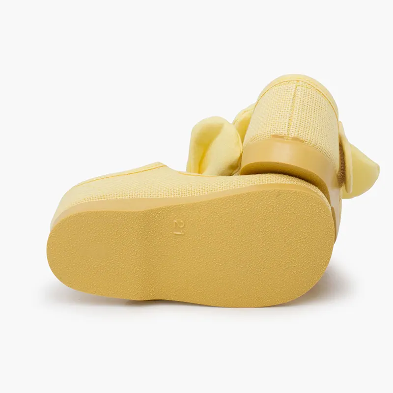 Ballerines à nœud lin jaune 3