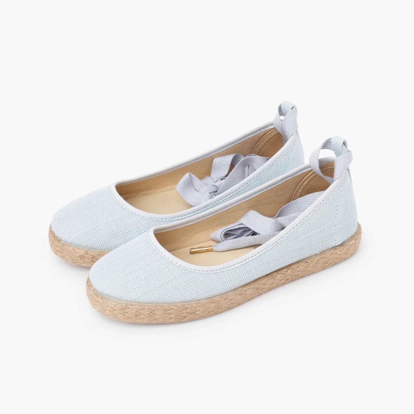 Ballerines en lin bleu ciel 4