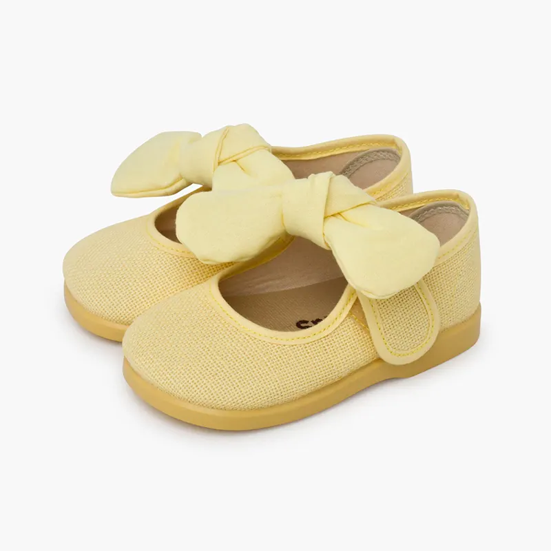 Ballerines à nœud lin jaune 4