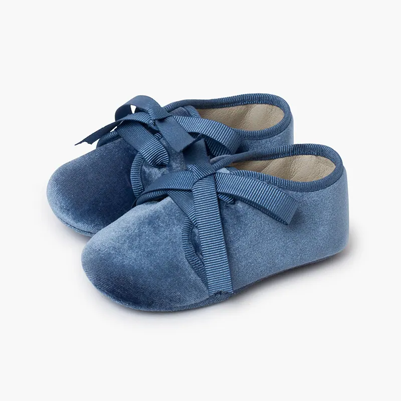 Chaussons velours bleu de France 4