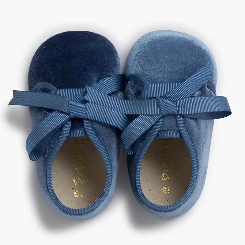 Chaussons velours bleu de France 5