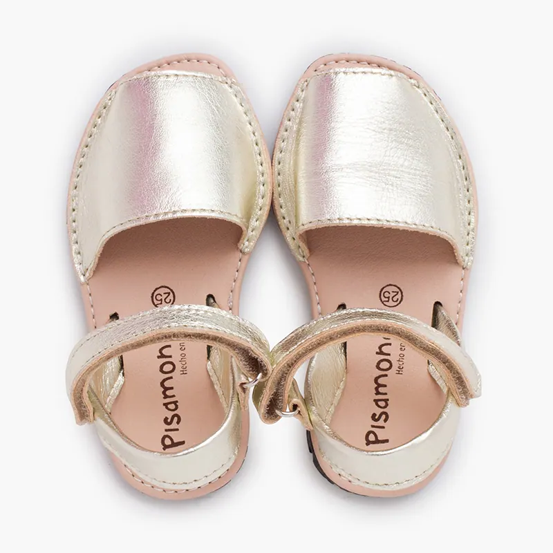 Sandales minorquines cuir or 5