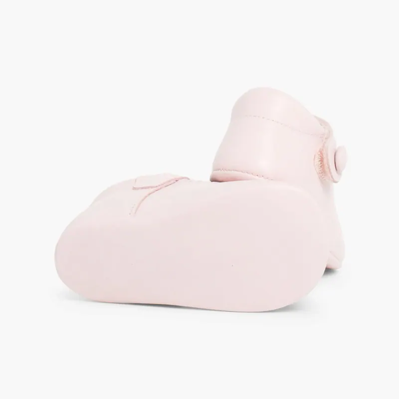 Chaussons bébé en cuir rose 5