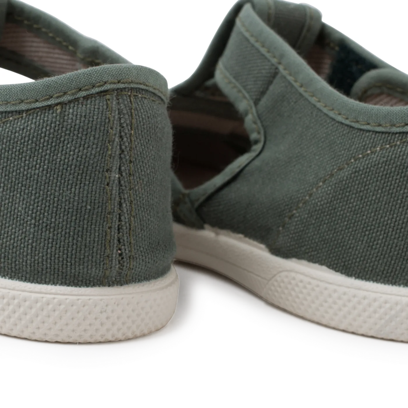 Sandales en toile vert 4