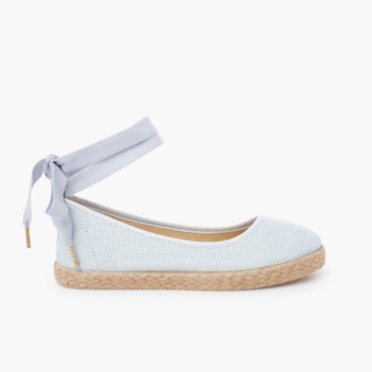 Ballerines en lin bleu ciel