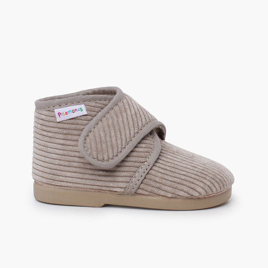 0138 CORDUROY SLIPPERS BOOTS TAUPE