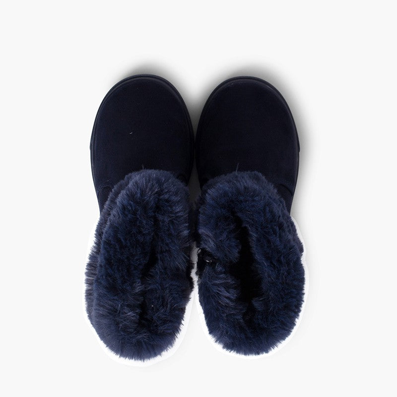 0953 BOTTES A COL FOURRURE MARINE