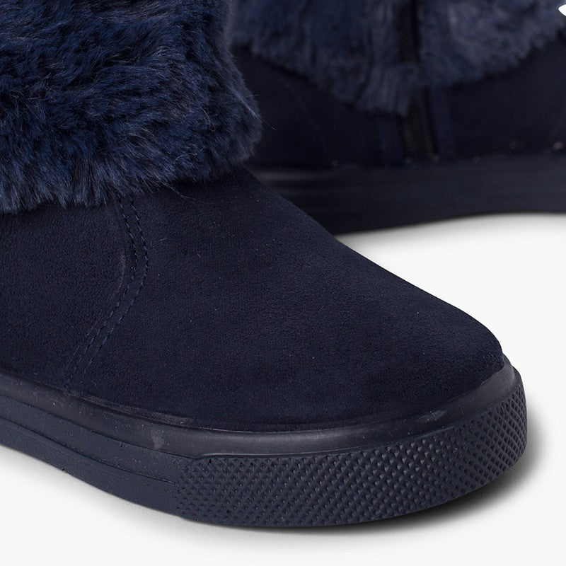 0953 BOTTES A COL FOURRURE MARINE
