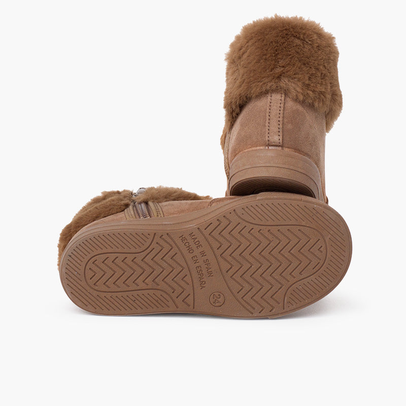 0953 BOTTES A COL FOURRURE MARRON