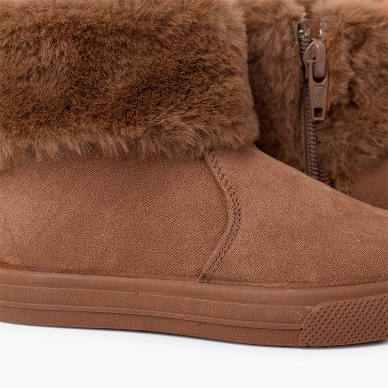 0953 BOTTES A COL FOURRURE MARRON