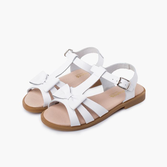 1000 SANDALES CUIR A NOEUD BLANCHE