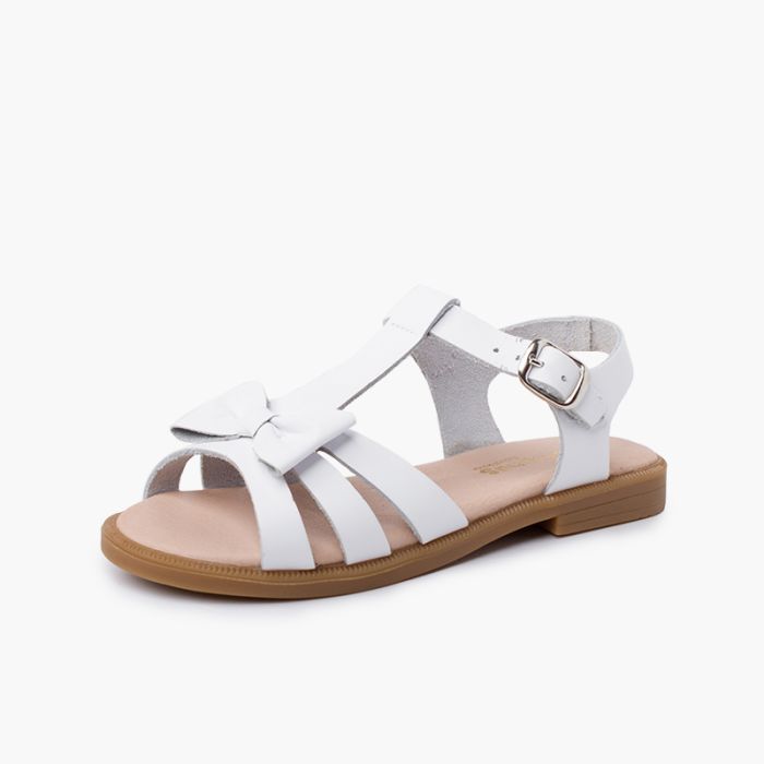 1000 SANDALES CUIR A NOEUD BLANCHE