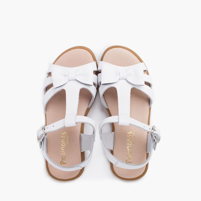 1000 SANDALES CUIR A NOEUD BLANCHE