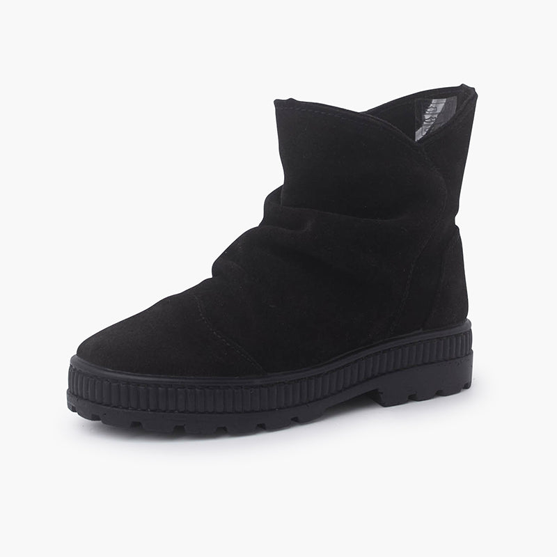 1285 BOTTES BOTTES SUEDE A EFFET FROISSE NOIR