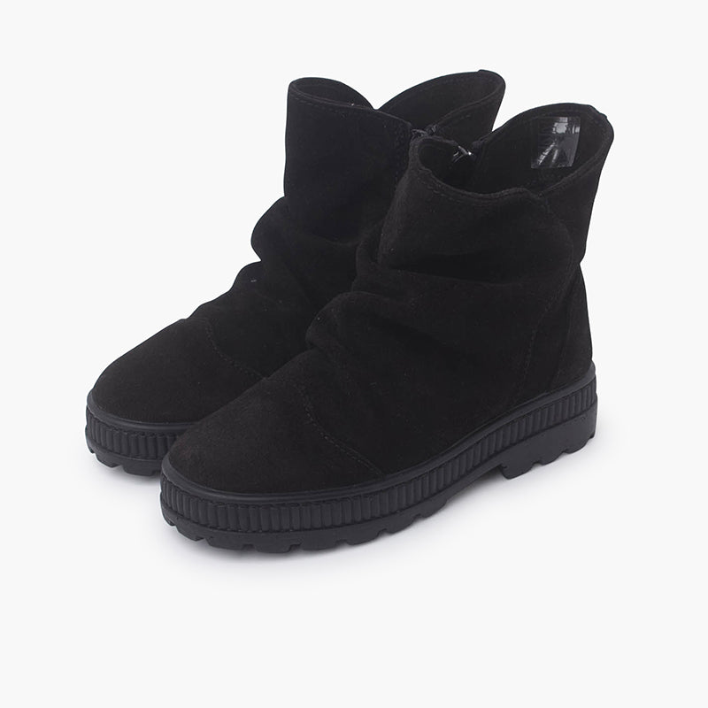1285 BOTTES BOTTES SUEDE A EFFET FROISSE NOIR