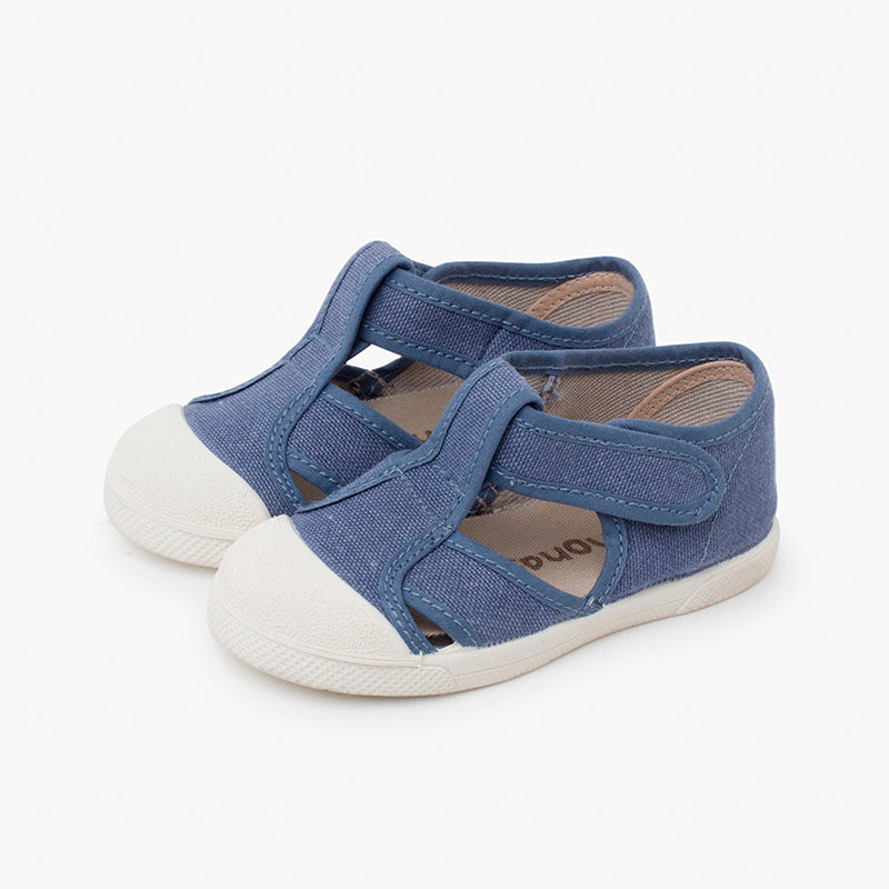 SANDALES EN TOILE BLEU DENIM - Ref. 1357