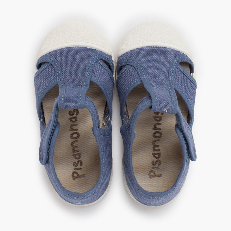 SANDALES EN TOILE BLEU DENIM - Ref. 1357