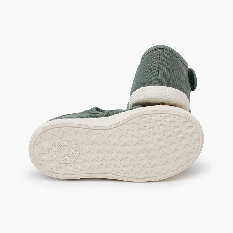 SANDALES EN TOILE VERT - Ref. 1357