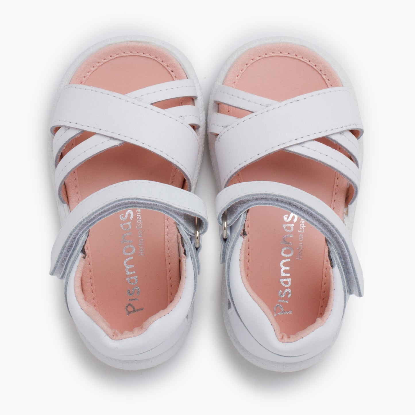 SANDALES FILLES A CUIR A LANIERES BLANC - Ref. 1414
