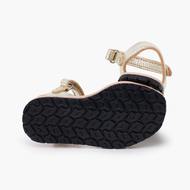 SANDALES MINORQUINES CUIR OR - Ref. 1648
