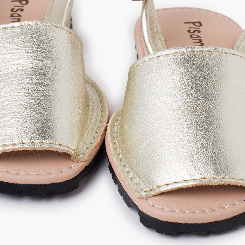 SANDALES MINORQUINES CUIR OR - Ref. 1648