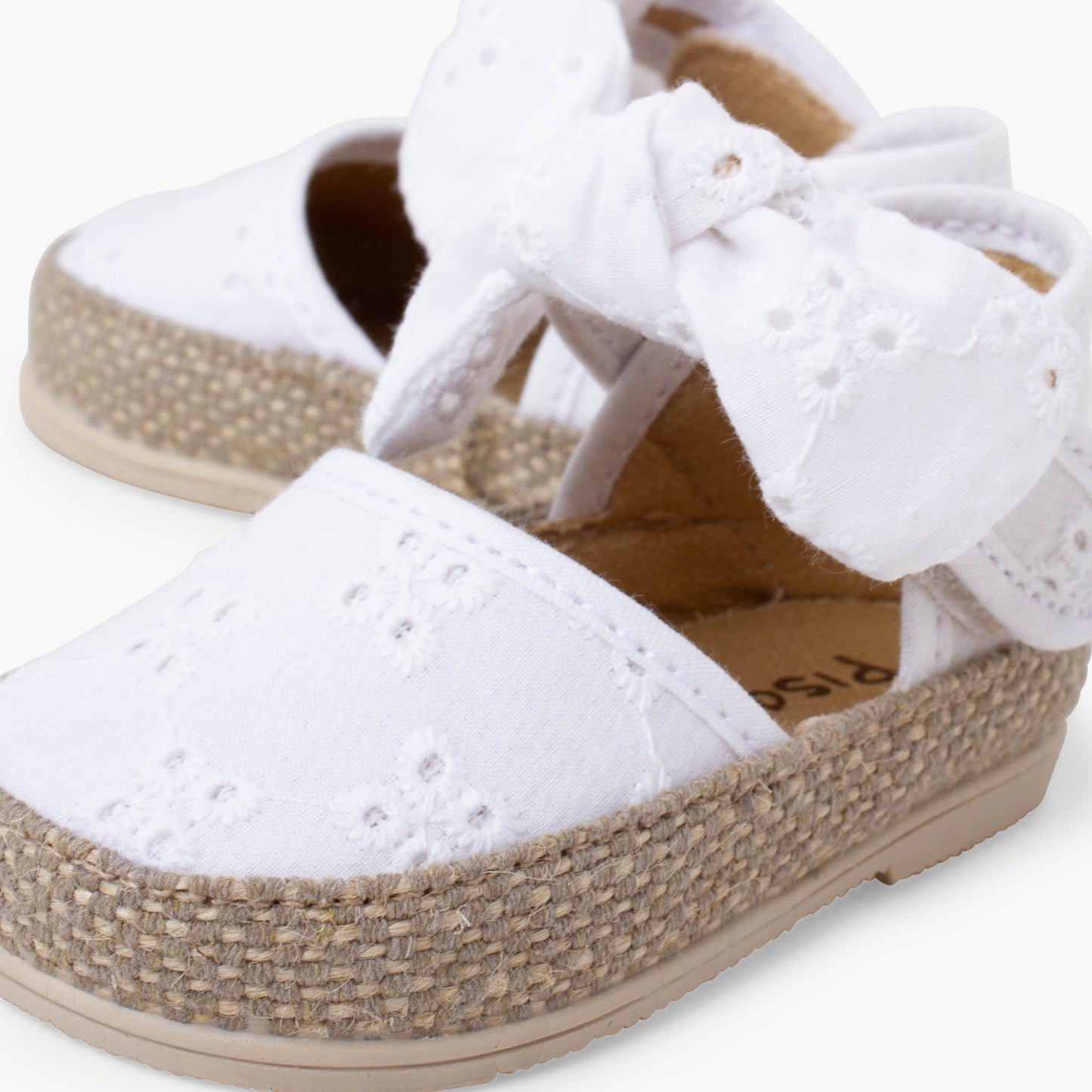 BALLERINES BRODEES BLANC - Ref. 1799