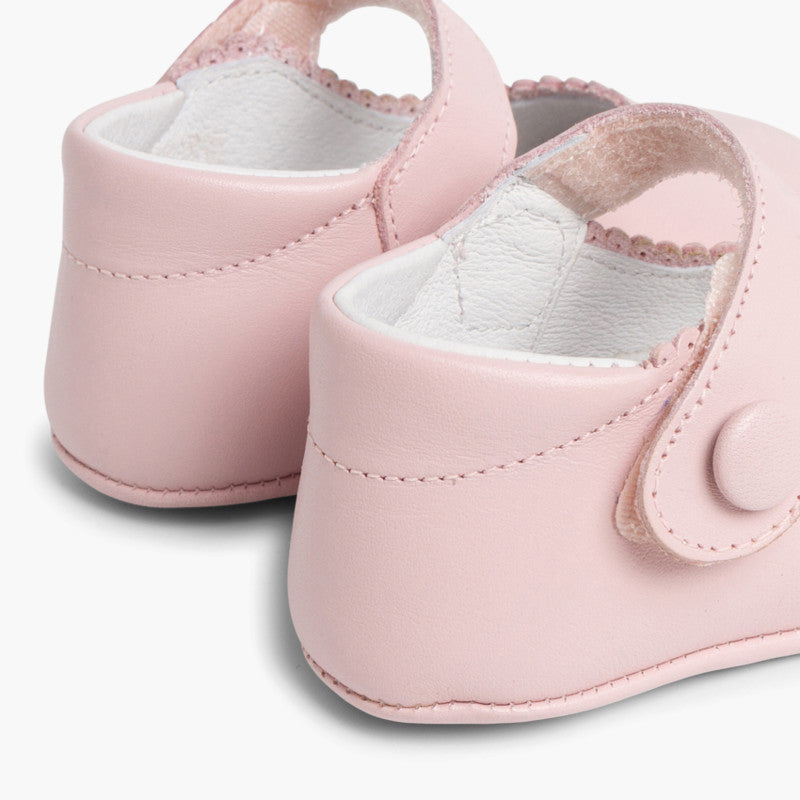 CHAUSSONS BEBE EN CUIR ROSE - Ref. 0028