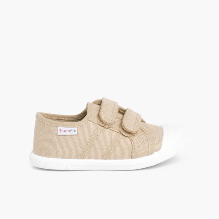 0323 RIPTAPE CANVAS TRAINERS BEIGE