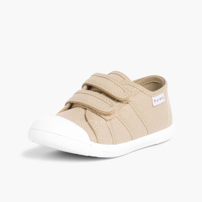 0323 RIPTAPE CANVAS TRAINERS BEIGE