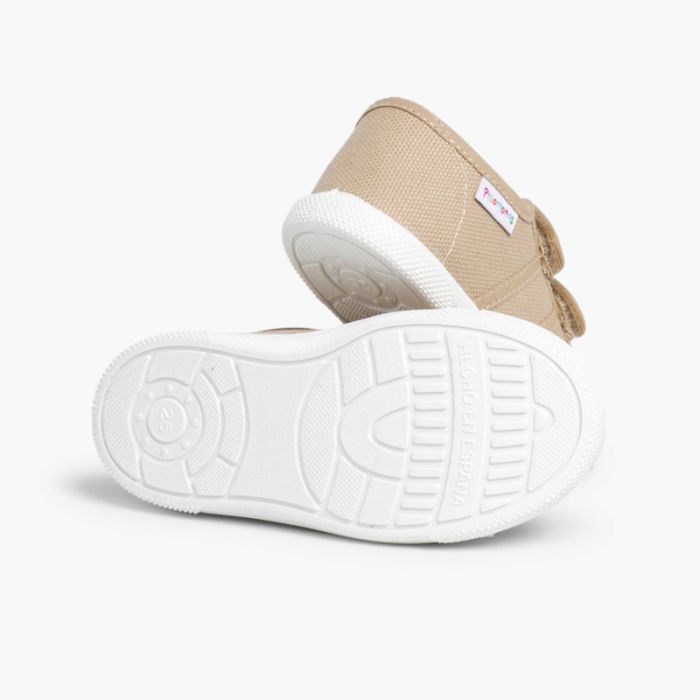 0323 RIPTAPE CANVAS TRAINERS BEIGE