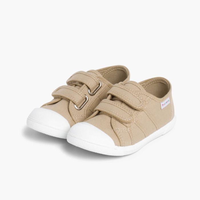 0323 RIPTAPE CANVAS TRAINERS BEIGE