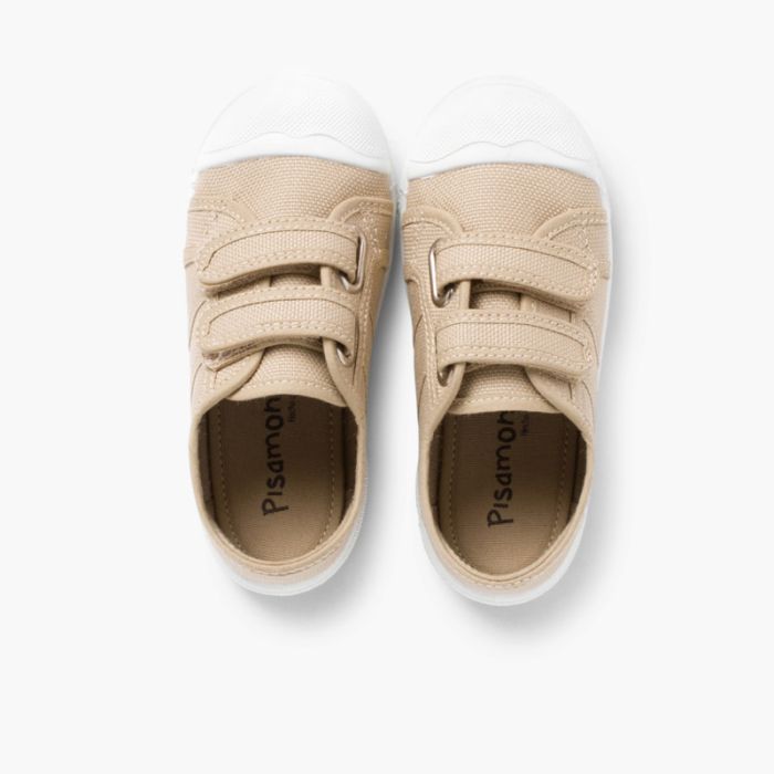 0323 RIPTAPE CANVAS TRAINERS BEIGE
