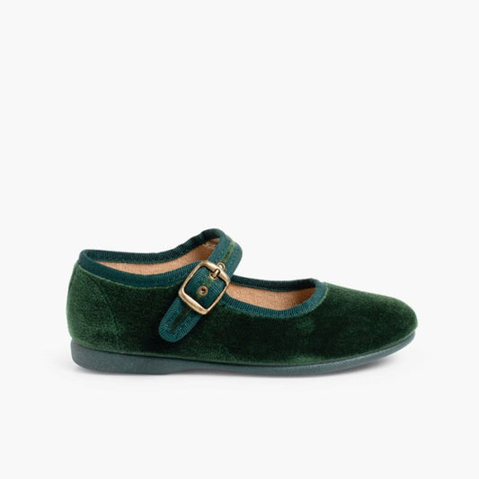 0144 BUCKLE MARY JANES VERT EMERAUDE