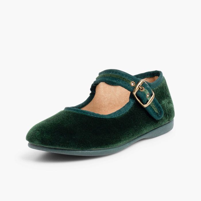 0144 BUCKLE MARY JANES VERT EMERAUDE
