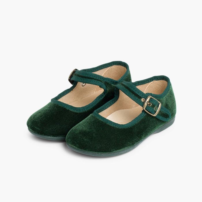 0144 BUCKLE MARY JANES VERT EMERAUDE