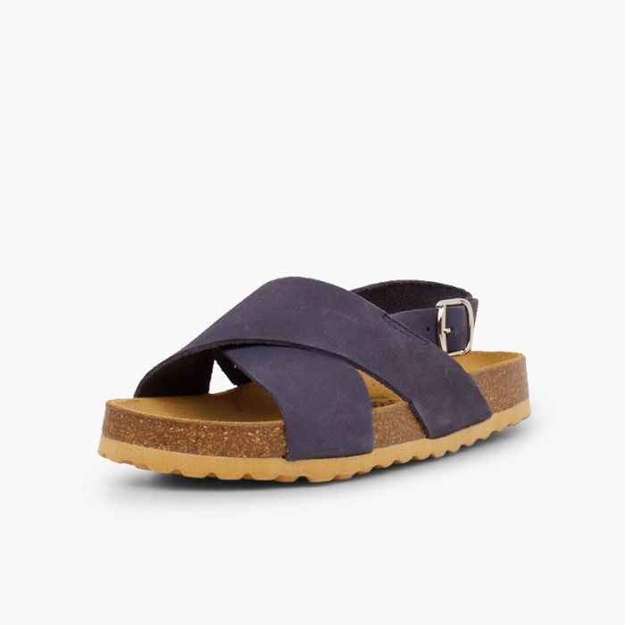 0800 SANDALES NOBUCK CROISEES BLEU